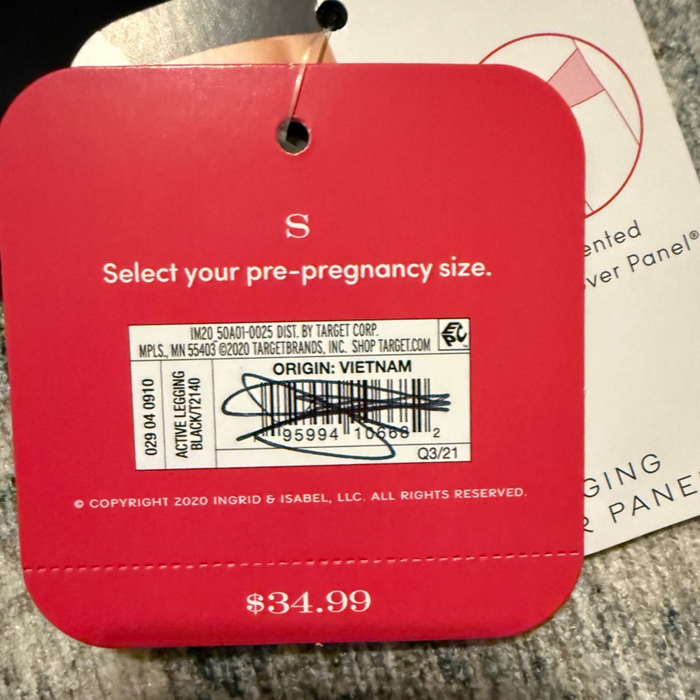 Maternity Black Active Legging with Crossover Panel - Picture 4 of 4